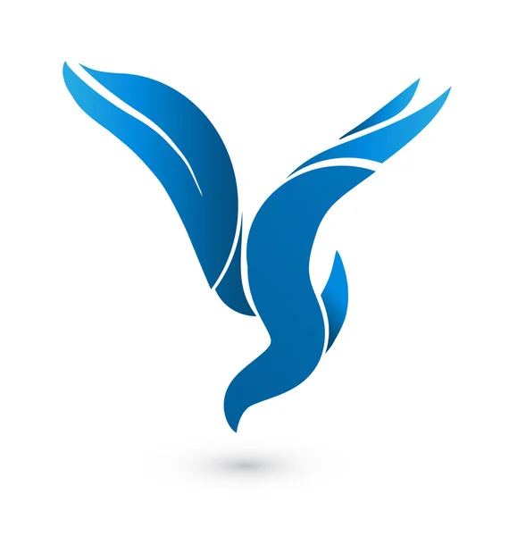 Logo icono vector pájaro azul — Archivo Imágenes Vectoriales