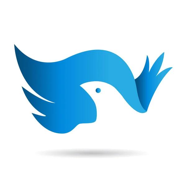 Bue bird and wings icon logo vector — Stock Vector