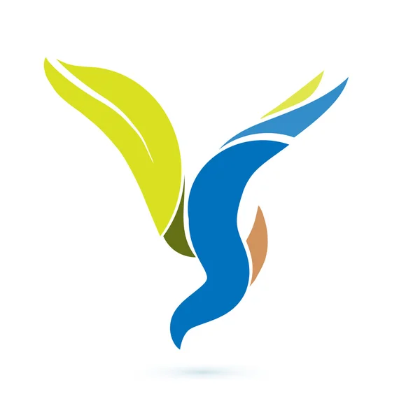 Vector pájaro símbolo de vuelo logo — Vector de stock