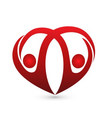 Kalp sembol logo vektör simge çift tr