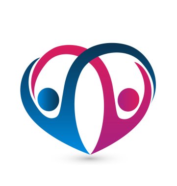 Logo of couple unity team vector icon