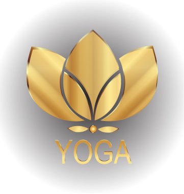 Lotus gold flower icon vector logo design clipart