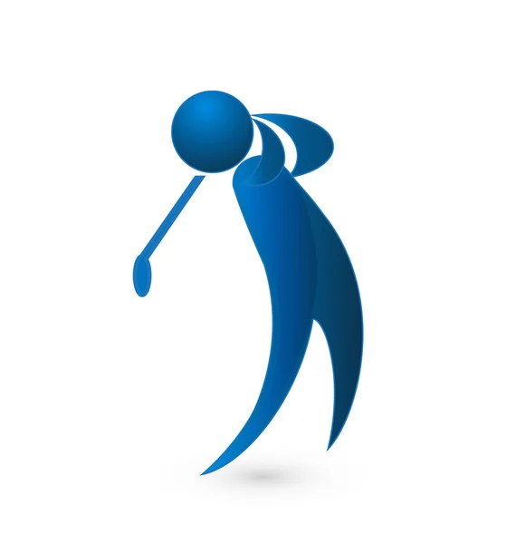 Joueur de golf chiffre bleu logo image vectorielle icône — Image vectorielle