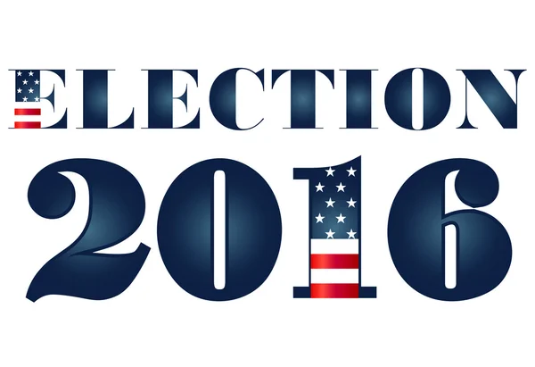 2016 年选举有美国国旗的插图。矢量图标符号设计 — 图库矢量图片