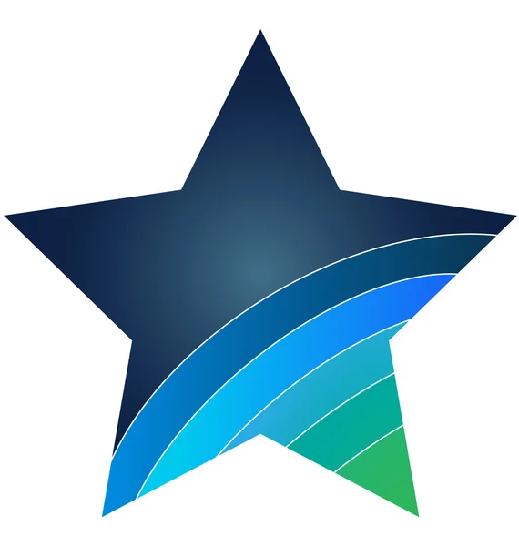 Logotipo do ícone estrela azul — Vetor de Stock