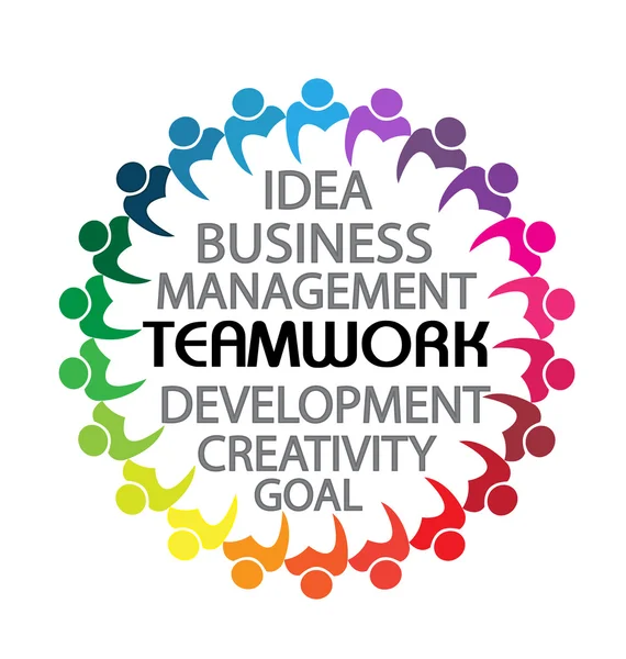 Logo teamwork business people union concept vector — Stock Vector