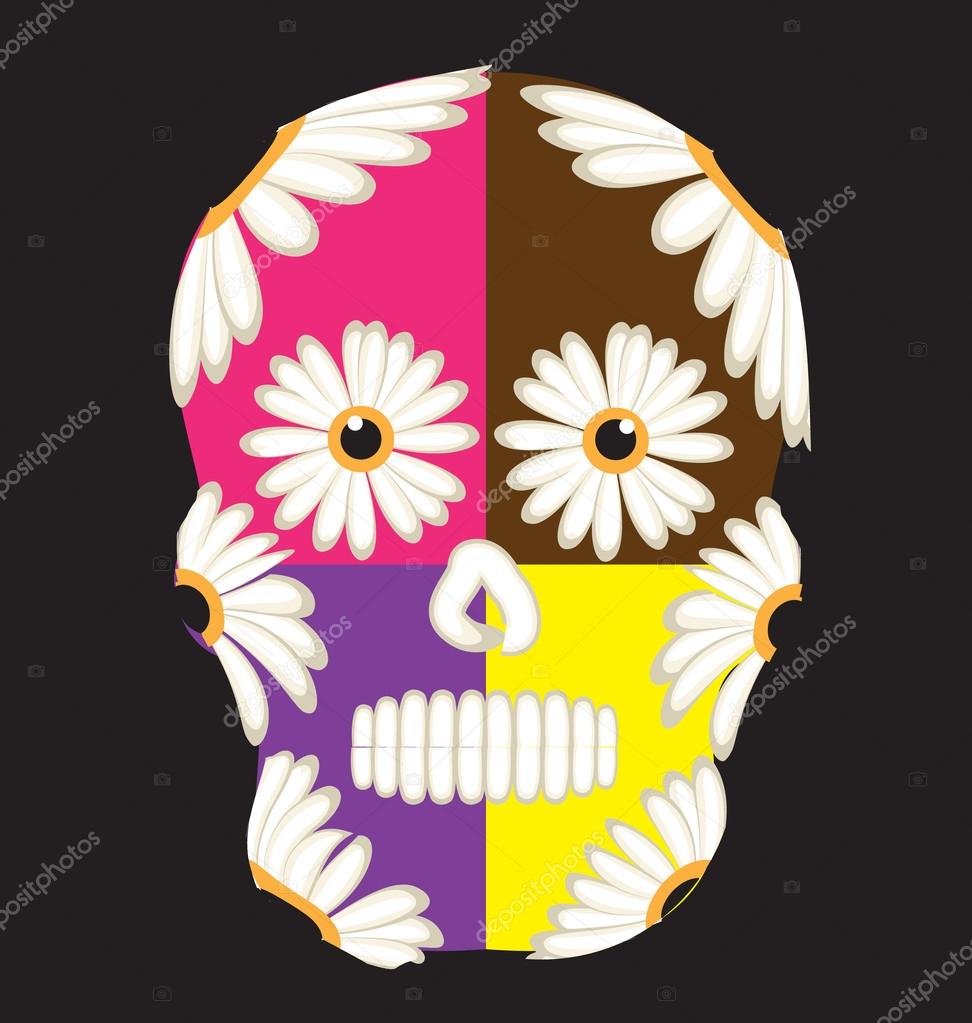 Mexican sugar skull vector logo