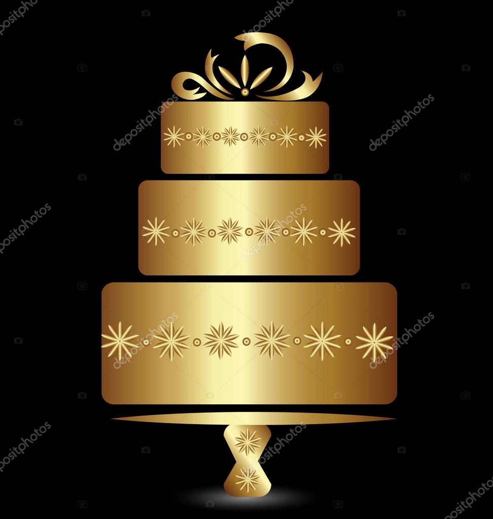 Vector Black And Gold Cake Design Cake Gold Logo Vector Design