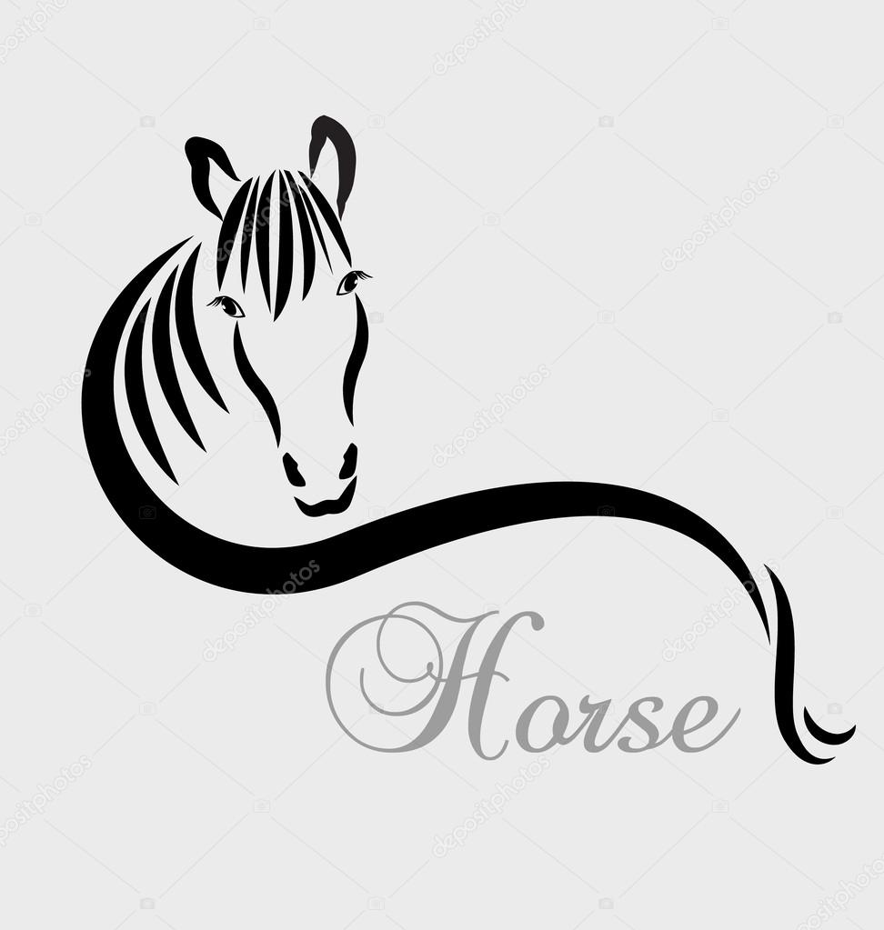 Stylized horse logo vector