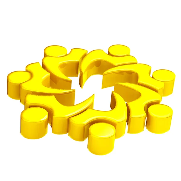 3D ekip çalışması Birliği insanlar logo — Stok fotoğraf