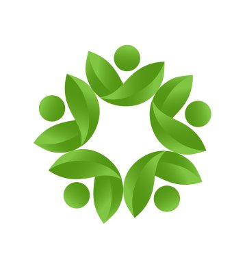 Sağlık doğa ekip çalışması logo vektör