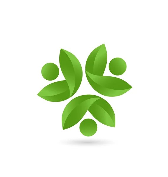 Вектор логотипа Health nature teamwork — стоковый вектор