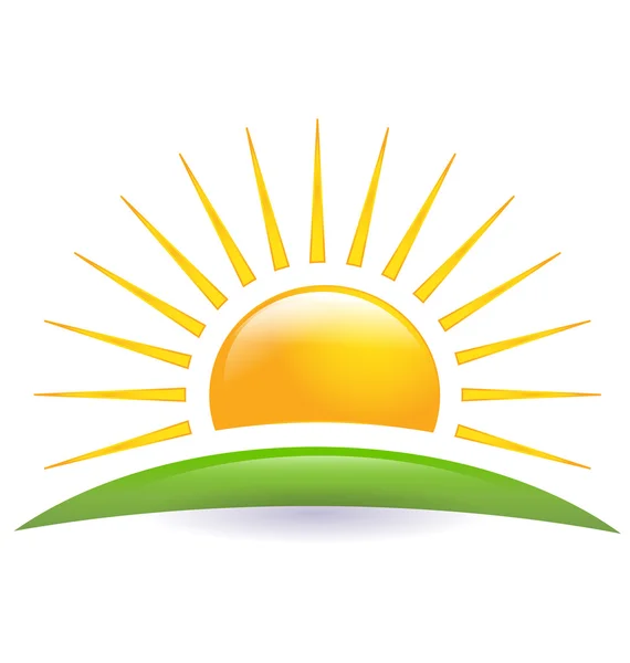 Horisonten solen logotypen vektor icon — Stock vektor