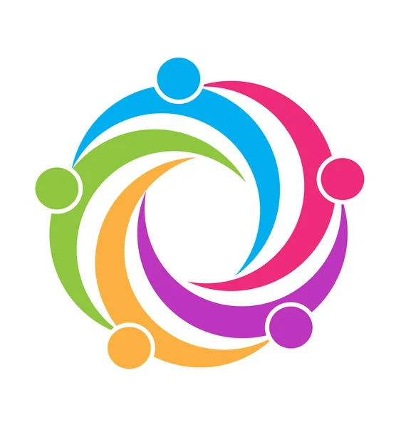 Travail d'équipe unité gens logo — Image vectorielle