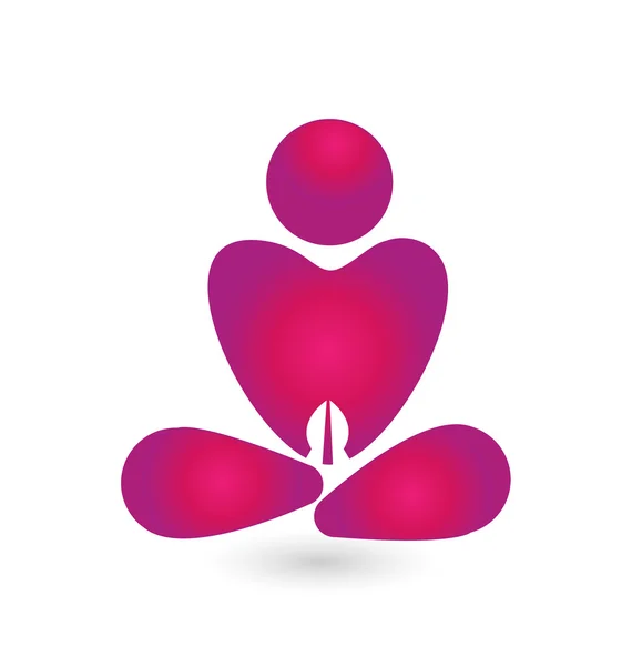 Yoga icona logo vettoriale design — Vettoriale Stock