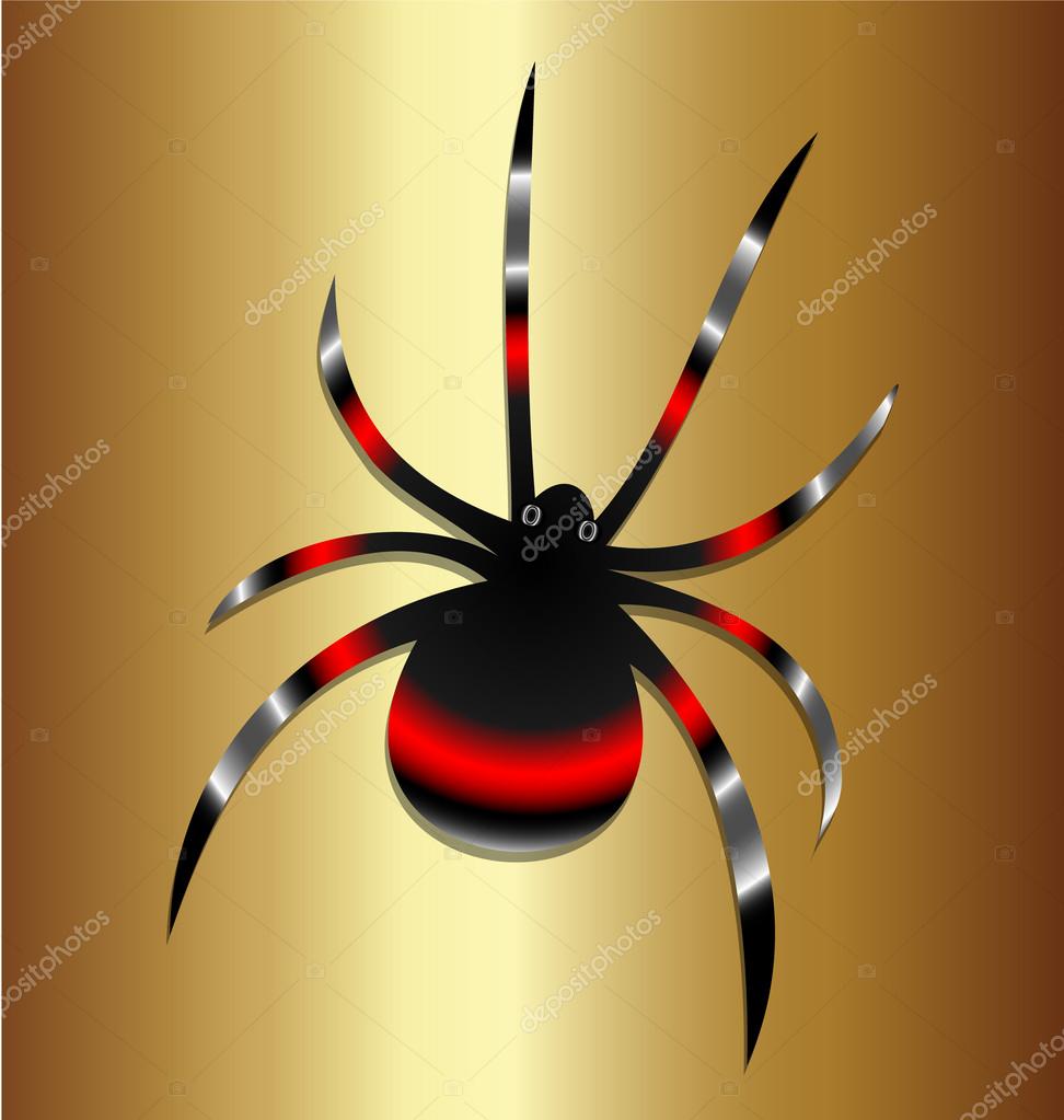 Black Widow spider vintage background vector