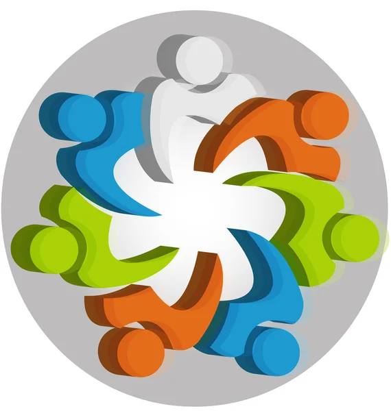 Teamarbeit einheit menschen logo design vorlage symbol vektor — Stockvektor