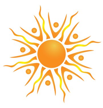 Soyut ekip çalışması güneş logo simge vektör