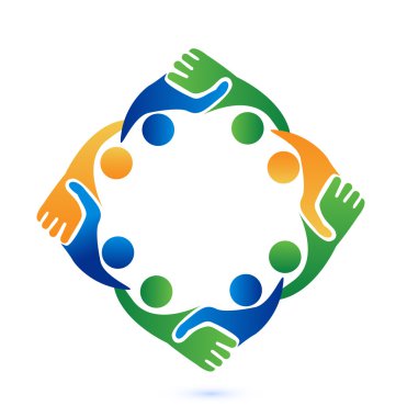El sıkışma insanlar iş logosu