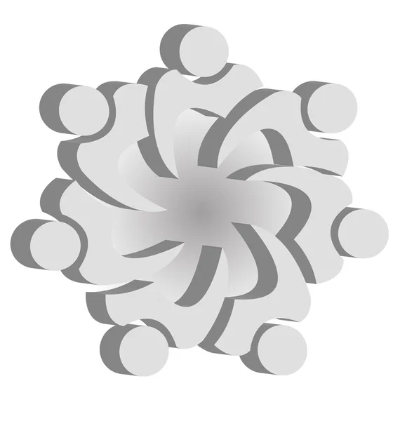 团队精神团结人民徽标设计模板图标矢量 — 图库矢量图片