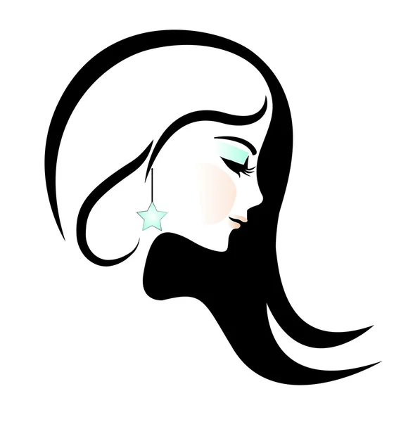 Belleza mujer retrato vector diseño — Archivo Imágenes Vectoriales