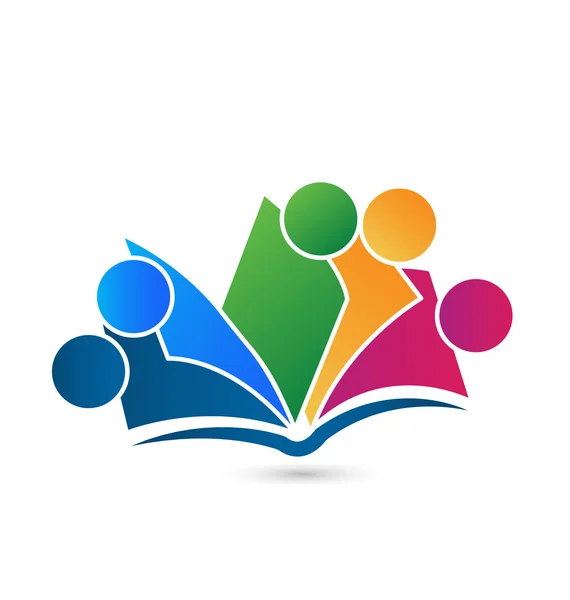 Logotipo do livro de trabalho em equipe — Vetor de Stock