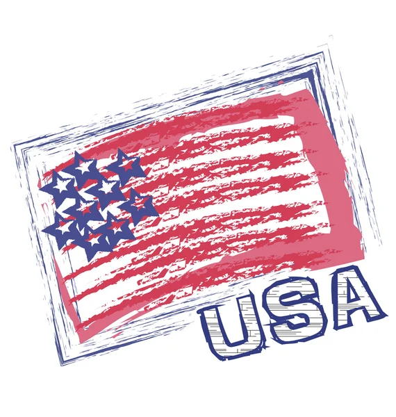 Usa grunge flag vektor icon logo — Stockvektor