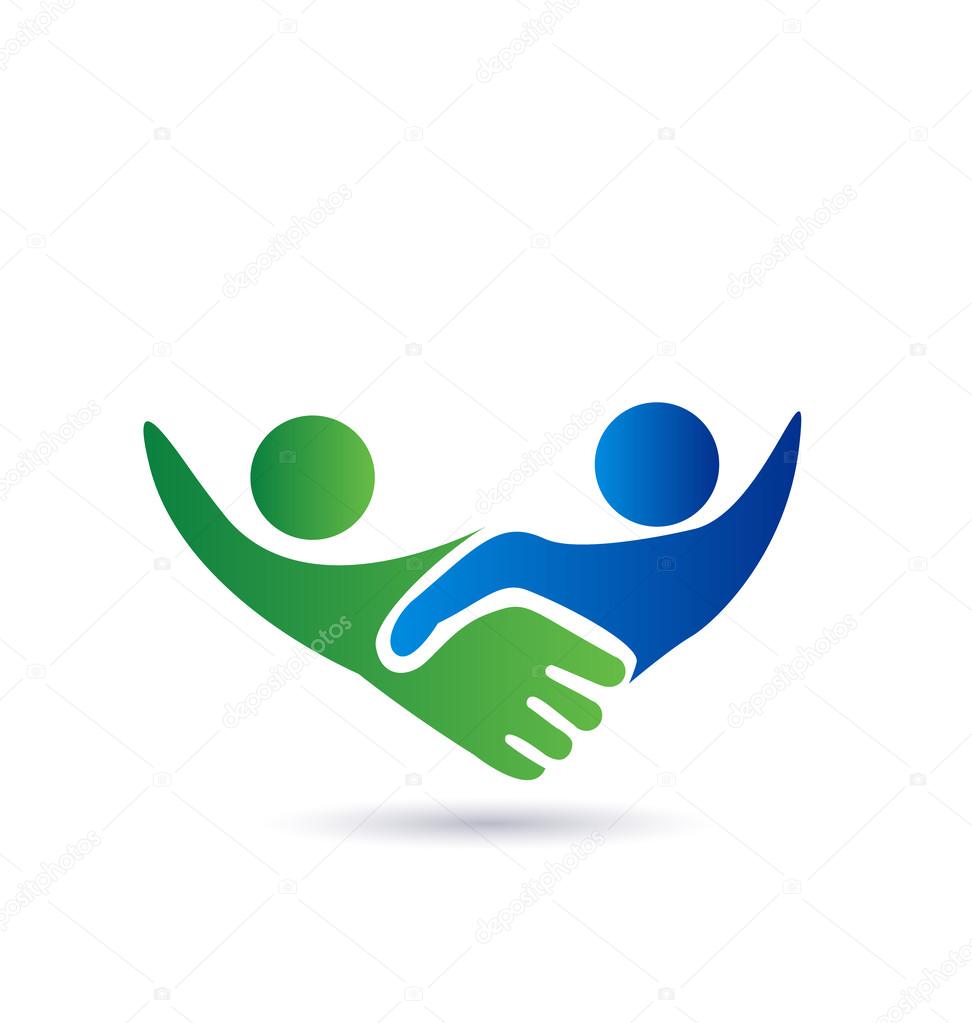 Handshake people in business vector icon logo