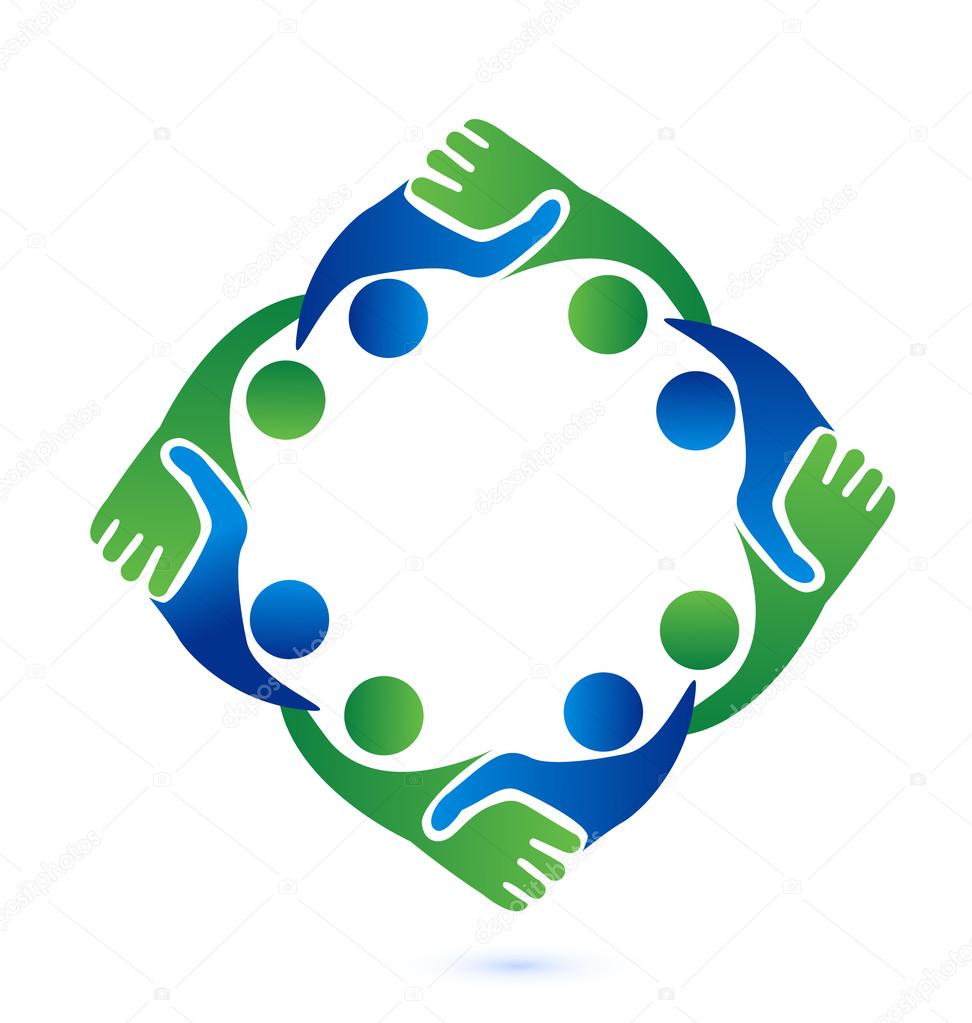 Teamwork handshake business logo