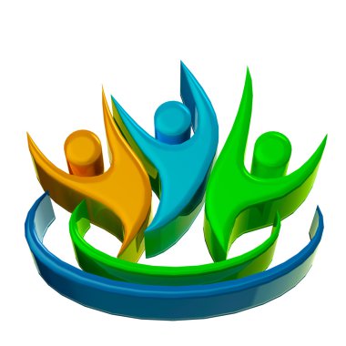 Logo çalışması 3d insanlar simge