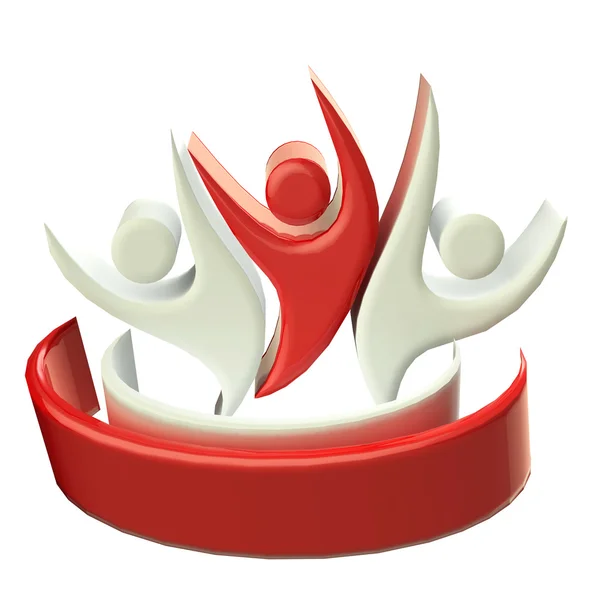 Logo lavoro di squadra 3D persone icona — Foto Stock