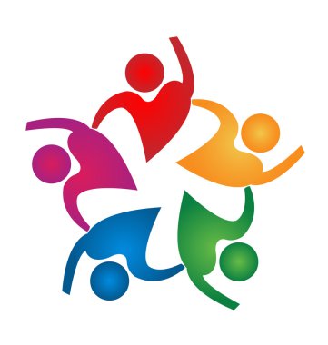 Ekip çalışması kalp insanlar web logosu