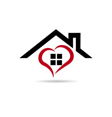 House and heart vector logo