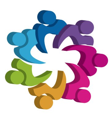 Ekip çalışması birlik insanlar 3d logo tasarım