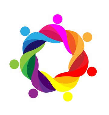 Birleşik ekip çalışması insanlar logosu