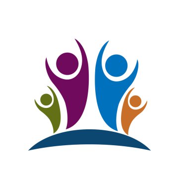 Aile mutlu insanlar logo vektör simge görüntüsü