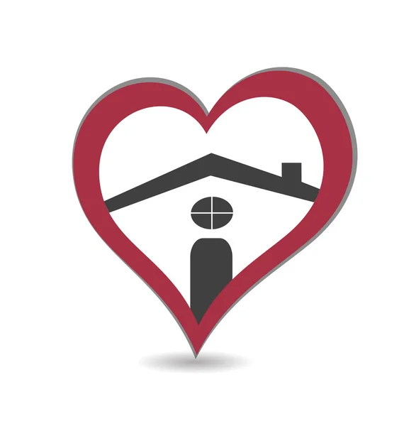 Dom i serce wektor logo internetowej — Wektor stockowy
