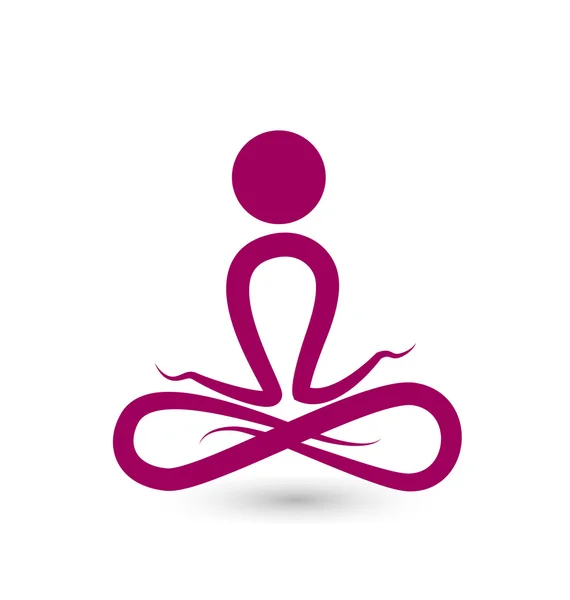 Yoga homem logotipo símbolo vetor —  Vetores de Stock