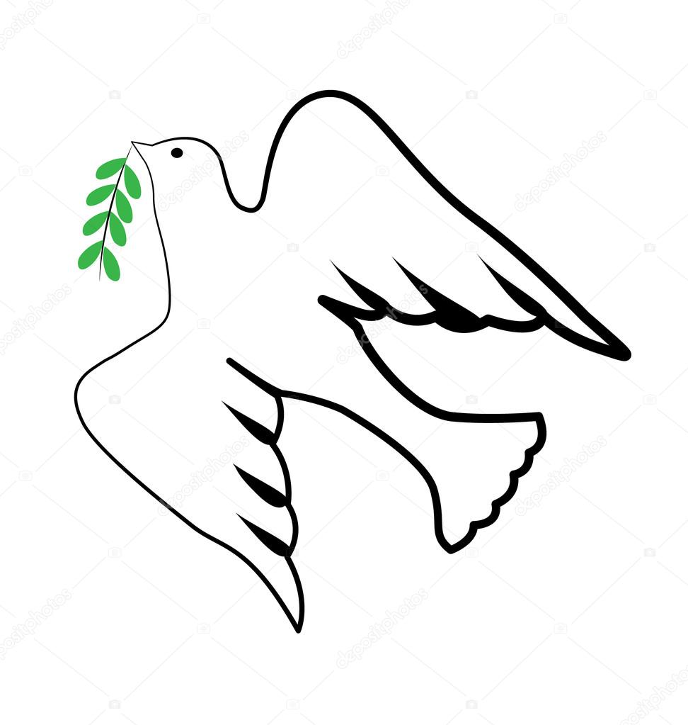 Bird holy spirit symbol logo