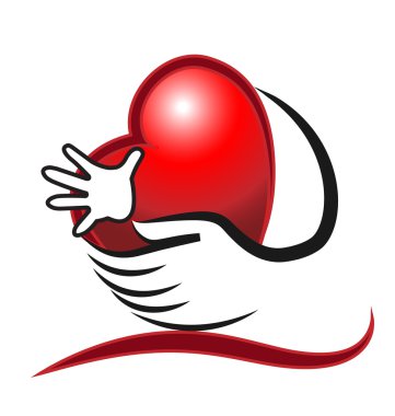 Logo kalp ve el