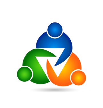 Ekip çalışması birlik üç kişi logosu