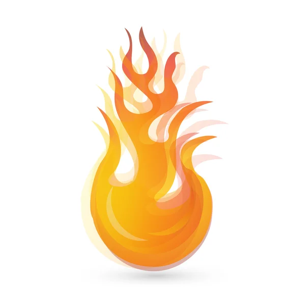 Láng és tűz logó vektoros — Stock Vector