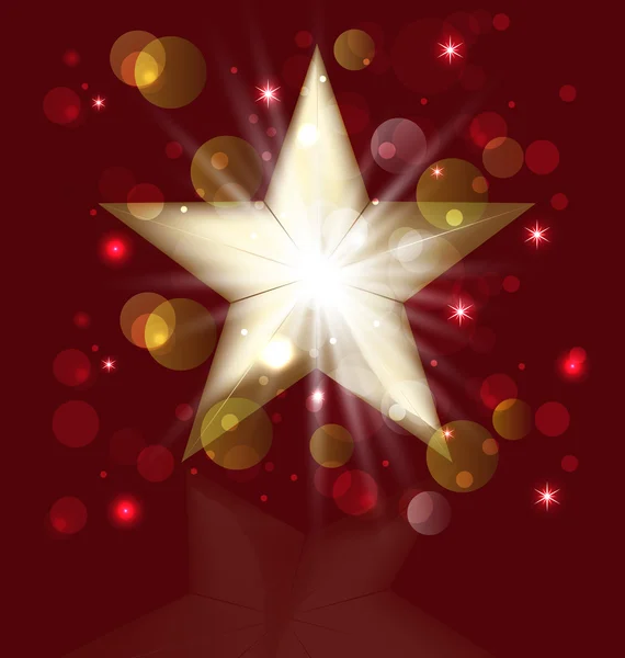 Vánoční zlaté hvězdy přání — Stockový vektor