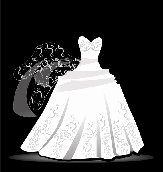 Wedding dress design vector logo — Stock Vector