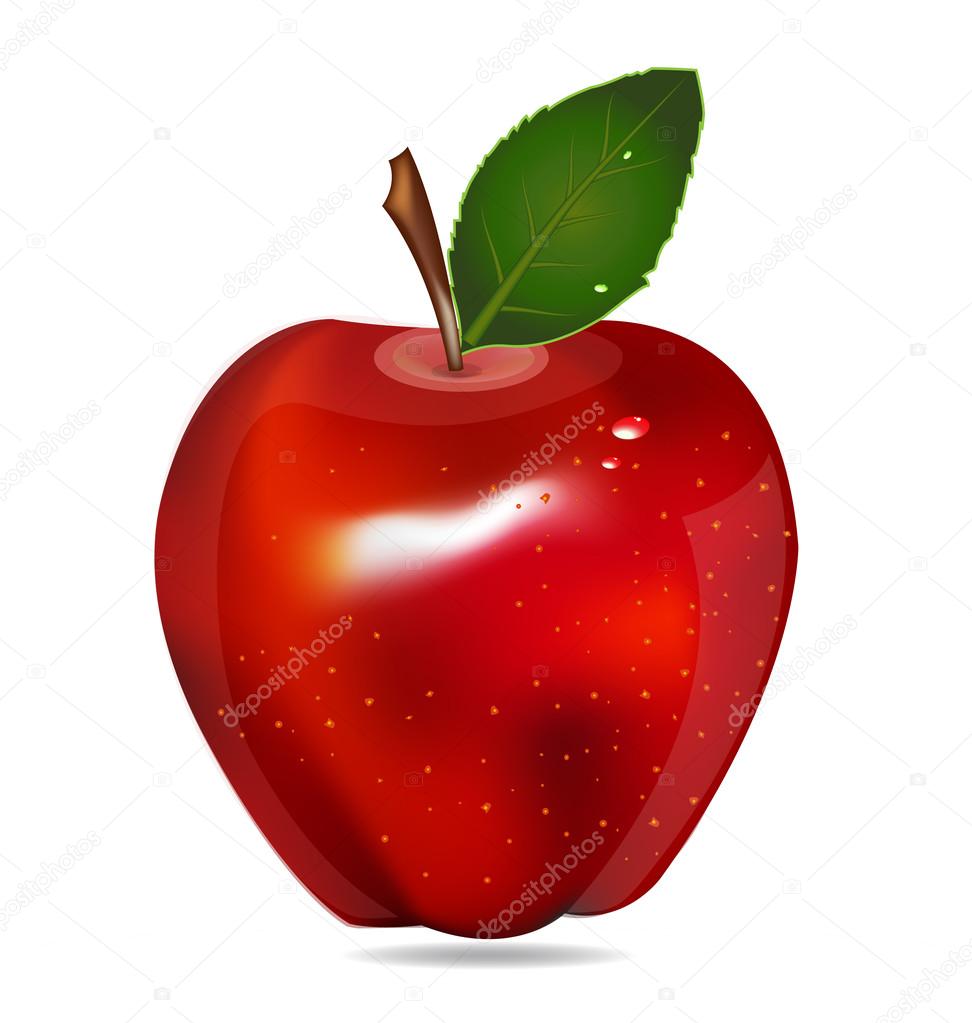 Apple with leaf isolated logo vector