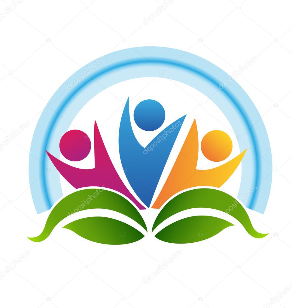 Teamwork healthy people leafs logo