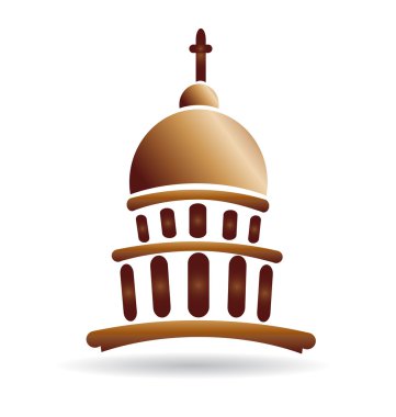 Capitol building gold church illustration icon vector logo design clipart