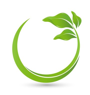 Green healthy leafs logo vector clipart