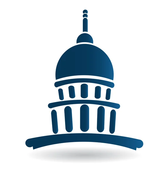 Capitol edificio ilustración icono vector logo diseño — Vector de stock