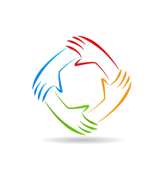 Logo Teamwork Hände — Stockvektor